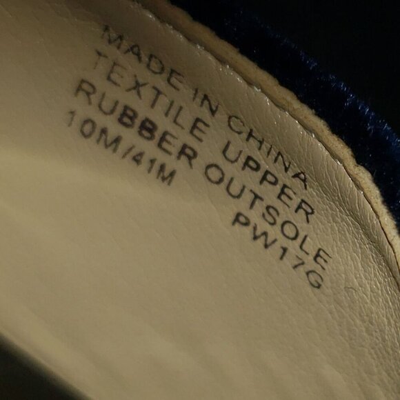 Michael Kors Berkley Velvet T-Strap Heels Admiral Blue Size Women's 10 Zippered - Picture 11 of 12